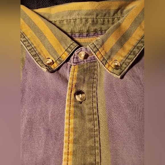 XXL UO '90s College Stripe Short Sleeve Button-Down Shirt - Picture 3 of 10